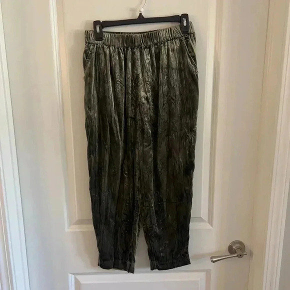 13 Ett:twa By Anthropologie Crushed Velvet Jogger Trouser Size XSP - Picture 1 of 4